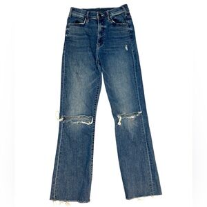 MOTHER The Hustler Ankle Fray High Rise Jeans 🩵